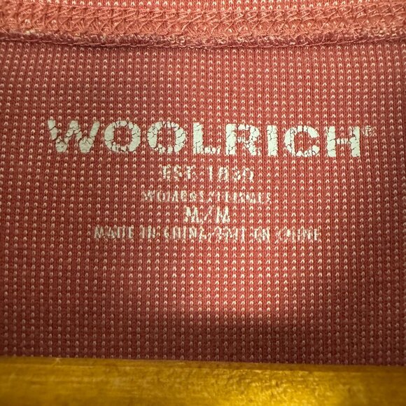Woolrich Pink Quarter Zip Long Sleeve Top Outdoor Hiking Layer Medium - Picture 3 of 7